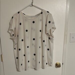 Polka Dot Blouse - White and Black